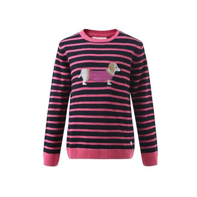 Sweater Leher Kru Bergaris Anak Perempuan