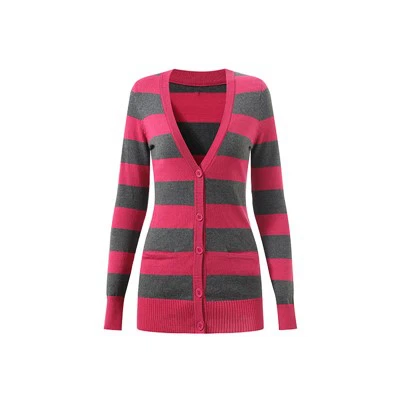 Kardigan Kerah V-Wanita dengan Saku